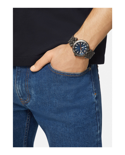 Shop Versace Greca Sport Bracelet Watch In Blue