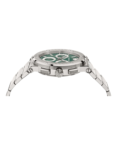 Shop Versace Greca Logo Chronograph Watch In Green