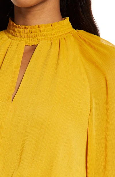 Shop Ever New Lula High Neck Long Sleeve Minidress In Mustard