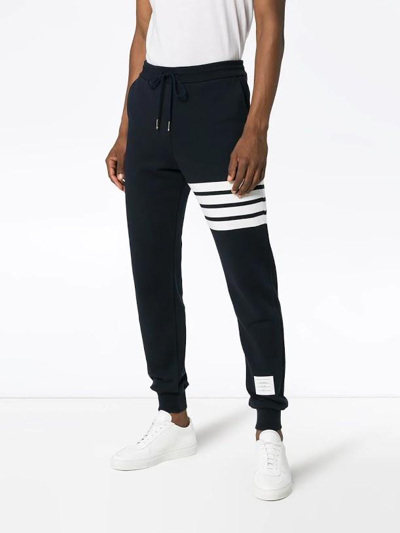 Shop Thom Browne Men Classic Sweatpant With Engineered 4-bar In Classic Loop Back In 461 Navy