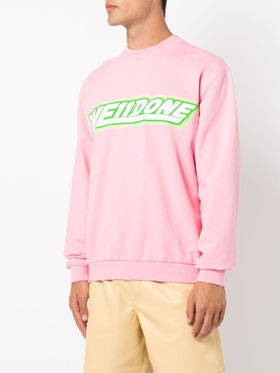 Shop We11 Done We11done Unisex Pink Vintage Short Sweatshirt