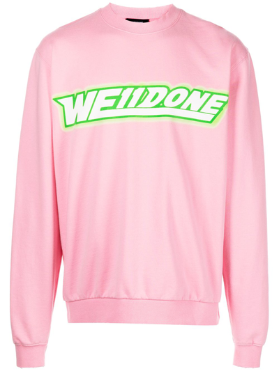 Shop We11 Done We11done Unisex Pink Vintage Short Sweatshirt