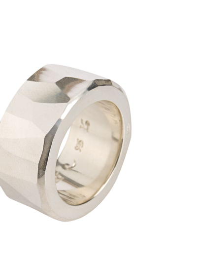 Shop Werkstatt:münchen Werkstatt Munchen Ring Rough Hammered M1201 In Silver