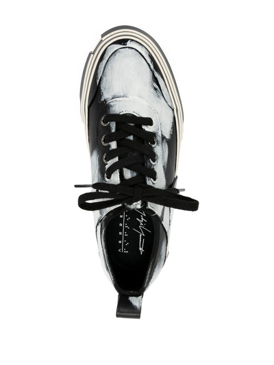 Shop Yohji Yamamoto X Xvessel Women Painted Lowcut Sneakers In White