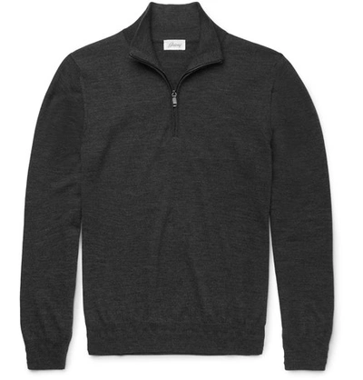 Brioni Slim-fit Wool Half-zip Sweater