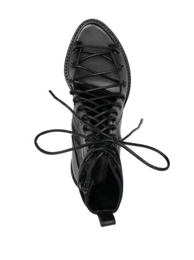 Shop Ann Demeulemeester Women Lace Up Sandals In Black