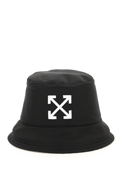 Shop Off-white 'arrows' Nylon Bucket Hat In Black