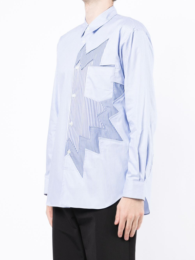 Shop Comme Des Garçons Shirt Comme Des Garcons Shirt Men Mix Stripes Shirt In Blue/stripes