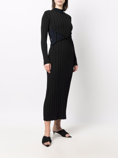 Shop Dion Lee Women X Braid Reversible Dress In Black/navy