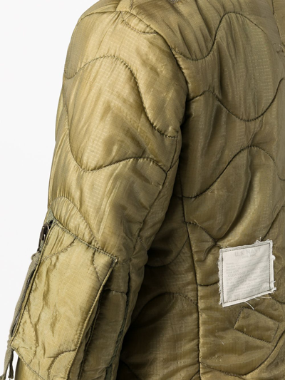 Shop Greg Lauren Men Puffy Cropped Gl1 Liner Jacket In Army