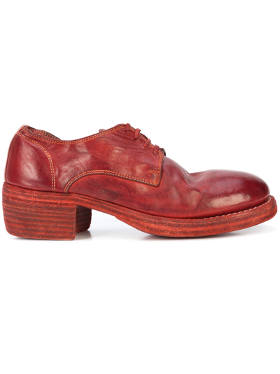 Shop Guidi Women 792z Classic Soft Horse Leather Derby In 1006t Red