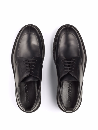 Jimmy Choo Benji Leather Derby Shoes In Black | ModeSens