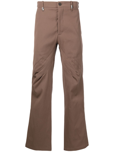 Shop Kiko Kostadinov Men Itten Darted Trouser In Lion Brown/teal Green