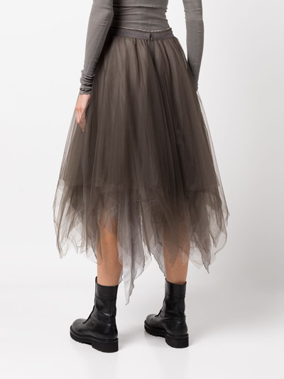 Shop Marc Le Bihan Women 6 Layer Uneven Tulle Skirt In Bronze/grey Pearl