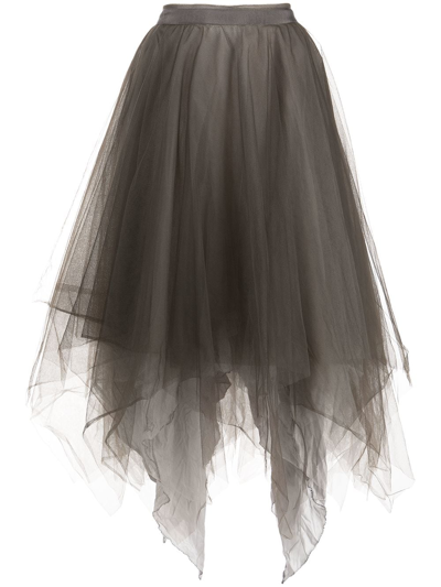 Shop Marc Le Bihan Women 6 Layer Uneven Tulle Skirt In Bronze/grey Pearl
