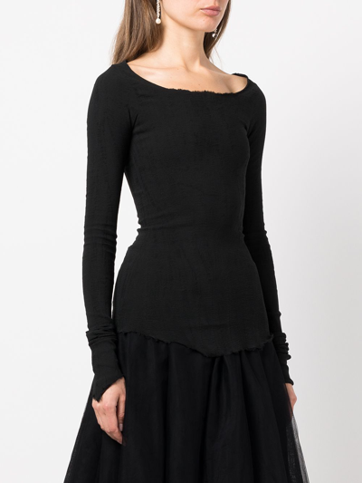 Shop Marc Le Bihan Women Basic Long Sleeve Top In Black