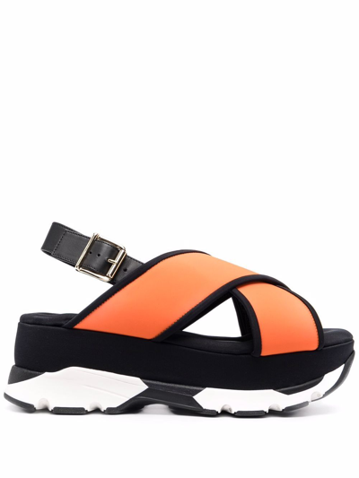 Shop Marni Women Sporty Wedge Sandals In 00r12