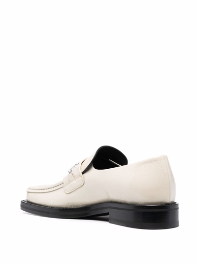 Shop Martine Rose Women Square Toe Loafer In Off White Patent