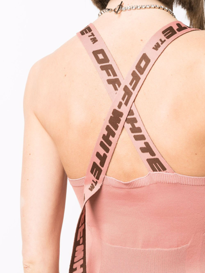 Shop Off-white Women Logo Band Tank Top In Nude Brown
