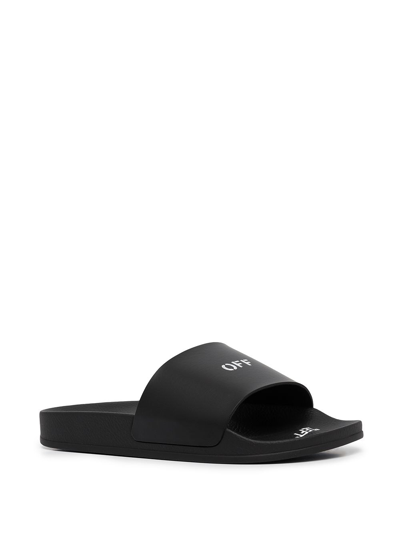 Shop Off-white Women Ow Logo Slider In Black White