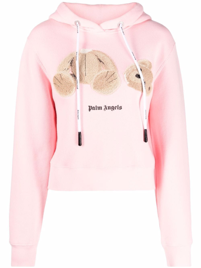 Shop Palm Angels Women Pa Bear Hoody In Almond Blossom Brown