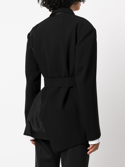 Shop Pushbutton Women Asymmetry-back Jacket In Black