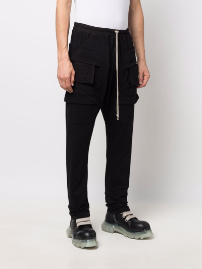 Shop Rick Owens Drkshdw Men Creatch Cargo Drawstring Pants In Black