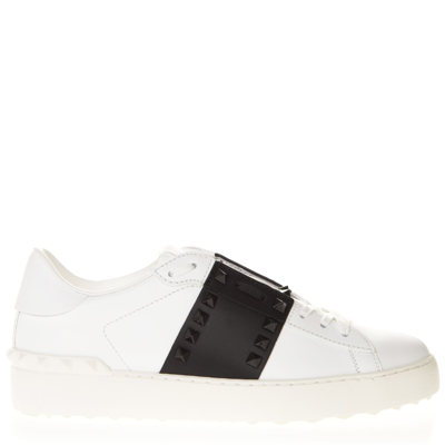 Shop Valentino Rockstud Untitled Sneakers In Leather