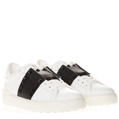 Shop Valentino Rockstud Untitled Sneakers In Leather