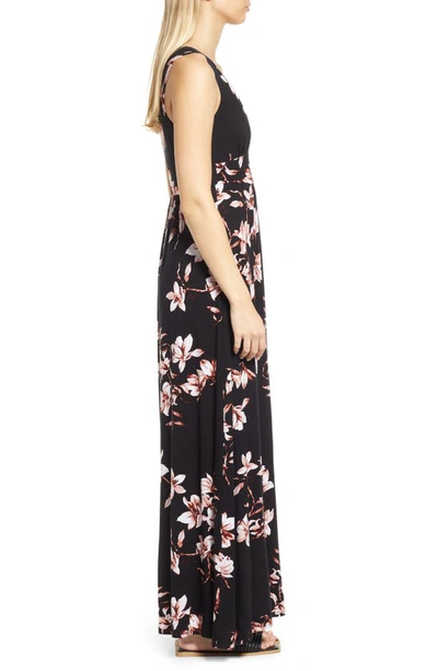 Shop Loveappella Empire Waist Jersey Maxi Dress In Black