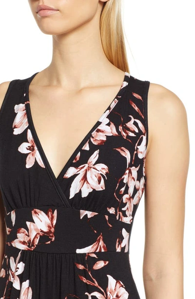 Loveappella Empire Waist Jersey Maxi Dress In Black