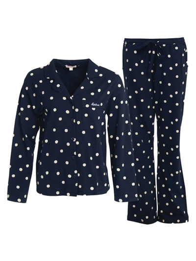 Women's Dotty 2-piece Pajama Set In Navy