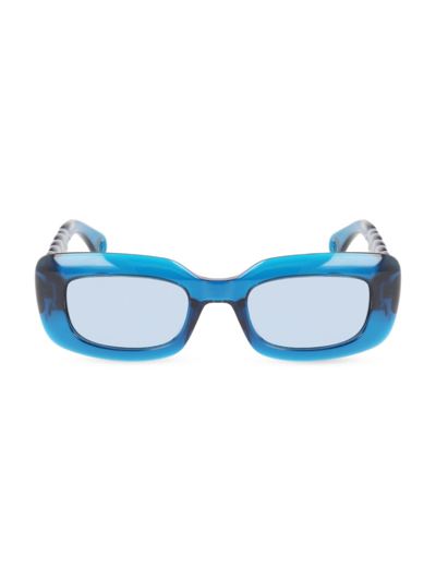Shop Lanvin Women's Babe 50mm Rectangle Sunglasses In Blue