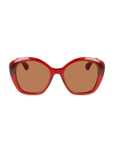 Shop Lanvin Women's Babe 54mm Butterfly Sunglasses In Deep Red