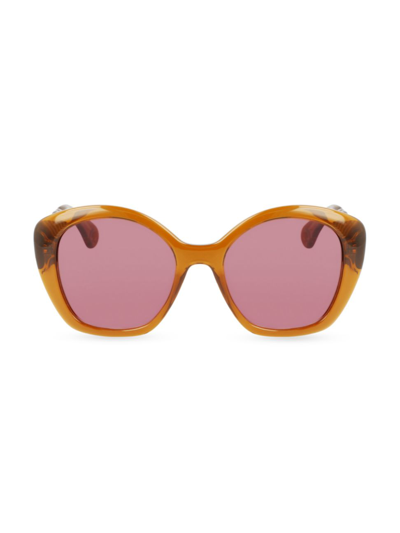 Shop Lanvin Women's Babe 54mm Butterfly Sunglasses In Caramel