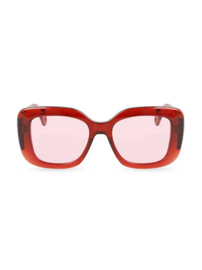 Shop Lanvin Women's Mother & Child 53mm Square Sunglasses In Deep Red