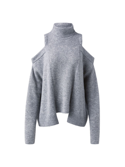 Shop Akris Women's Oversized Cold-shoulder Sweater In Smoke