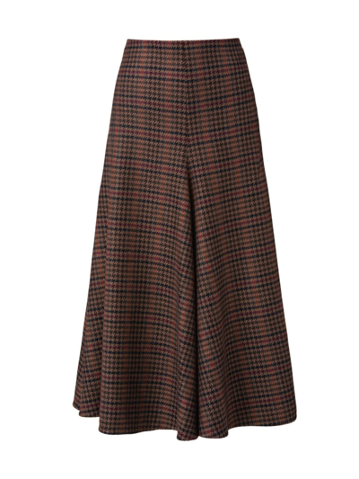 Shop Akris Women's Houndstooth Wool Midi-skirt In Neutral