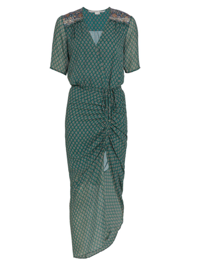Shop Veronica Beard Women's Mariposa Silk Maxi Dress In Seaglass Multi
