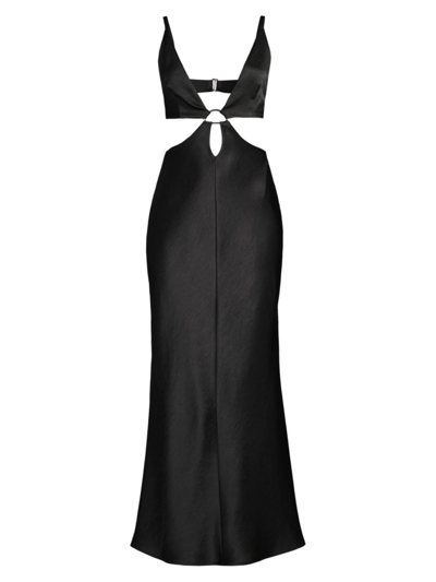 Shop Bec & Bridge Women's Felix Satin Cut-out Maxi Dress In Black