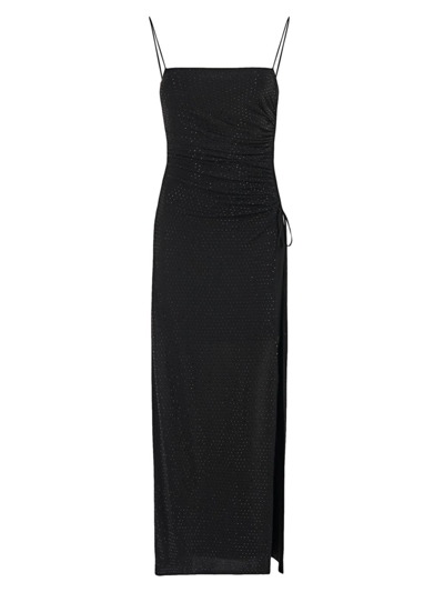 Shop Halston Women's Hanna Crystal-embellished Jersey Dress In Black