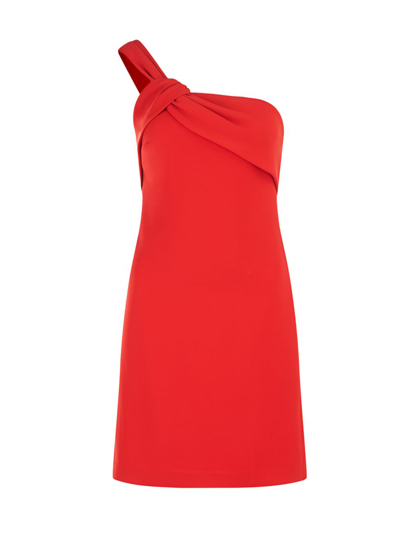 Shop Halston Women's Regina Stretch-crepe One-shoulder Minidress In  Red