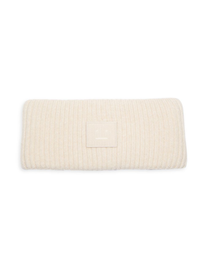 Shop Acne Studios Women's Rib-knit Wool-blend Headband In Oatmeal