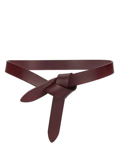 Shop Isabel Marant Women's Lecce Leather Wrap Belt In Burgundy