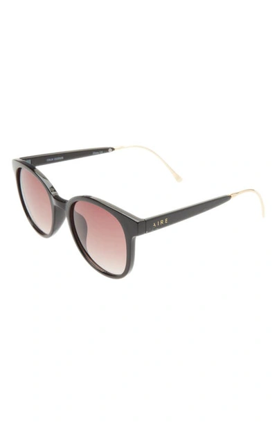 Shop Aire Crux Round 52mm Sunglasses In Black