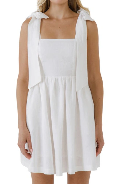 Endless Rose Bow Strap Sundress In White