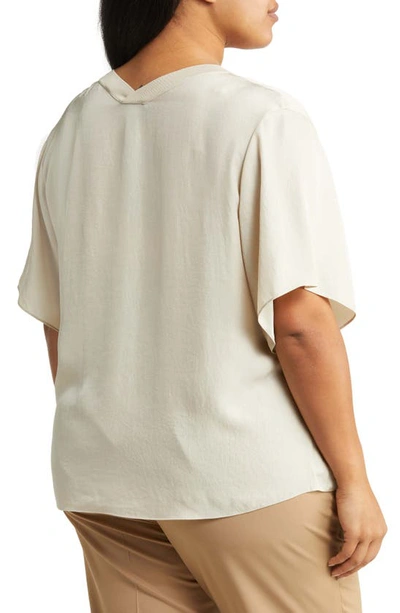 Shop Vince V-neck T-shirt In Pale Fawn