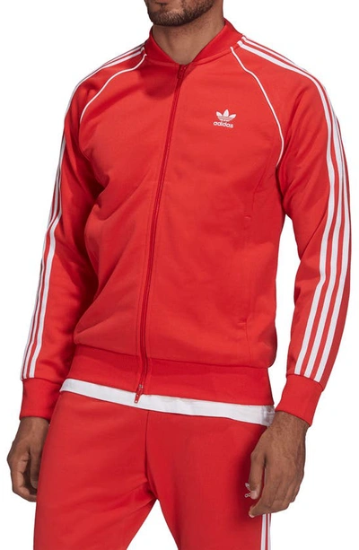 Shop Adidas Originals Adicolor Classics Primeblue Sst Track Jacket In Vivid Red