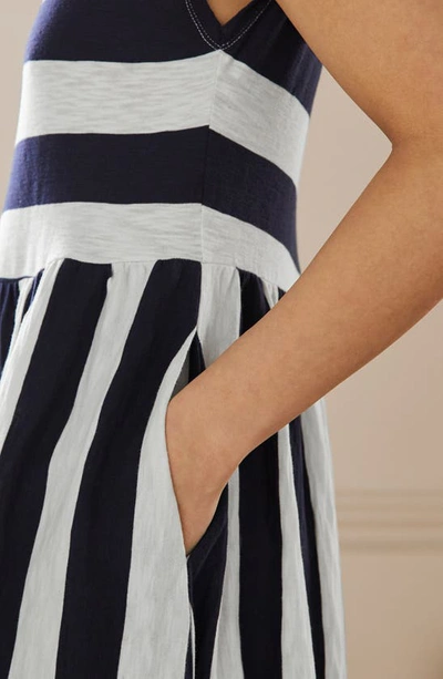 Shop Boden Easy Cotton Midi Dress In Navy And Ivory Stripe