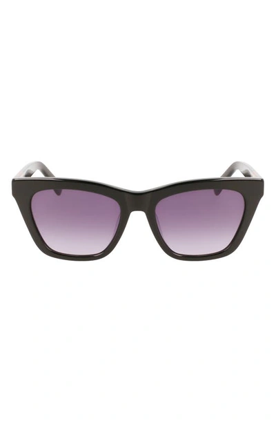 Shop Longchamp Le Pliage 54mm Modified Rectangular Sunglasses In Black